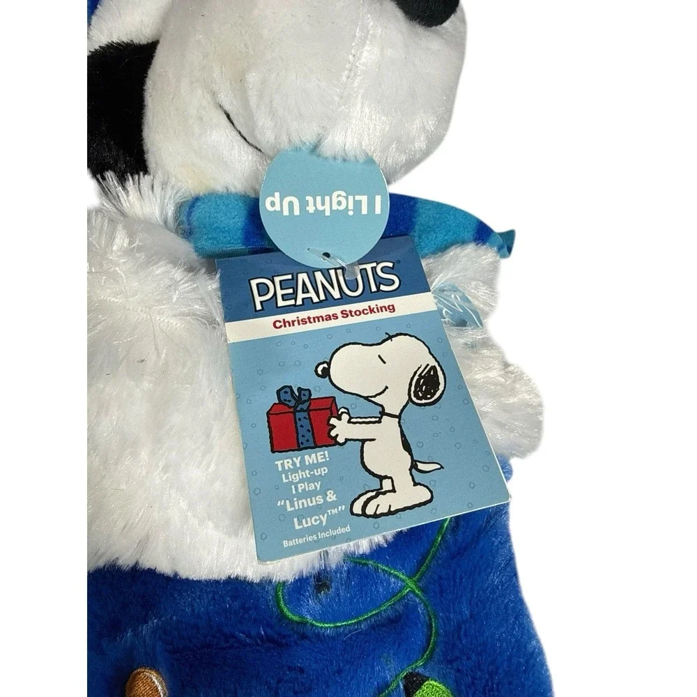 Peanuts Snoopy Musical and Light-Up‎ Plush Christmas Stocking New